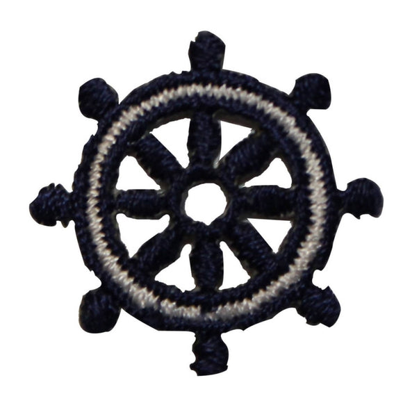 ID 1982 Ship Wheel Patch Boat Steering Nautical Embroidered Iron On Applique