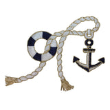 ID 1987 Nautical Rope and Anchor Patch Boat Marine Embroidered Iron On Applique