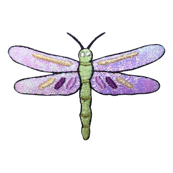 ID 1693 Purple Dragonfly Patch Garden Fairy Bug Embroidered Iron On Applique