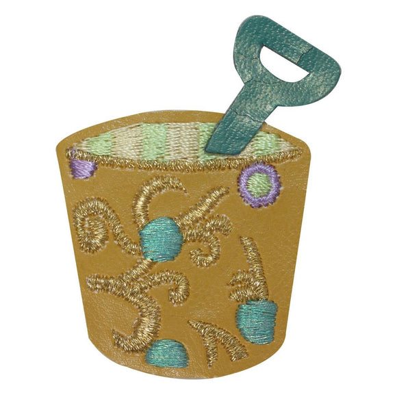 ID 1805 Beach Sand Bucket Patch Castle Building Toy Embroidered Iron On Applique