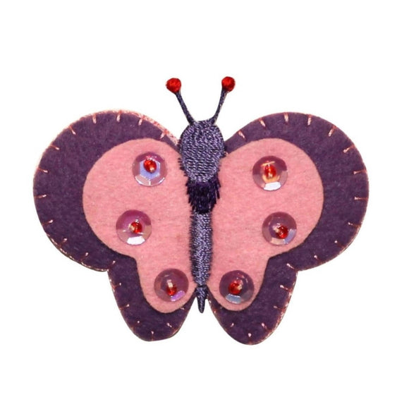 ID 2050 Felt Butterfly Patch Garden Fairy Bug Insect Sequin Iron On Applique
