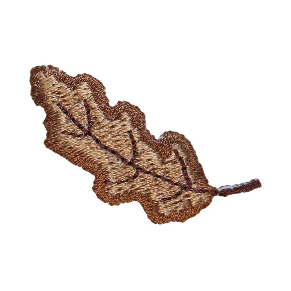 ID 1427D Dried Oak Leaf Patch Fall Autumn Tree Embroidered Iron On Applique