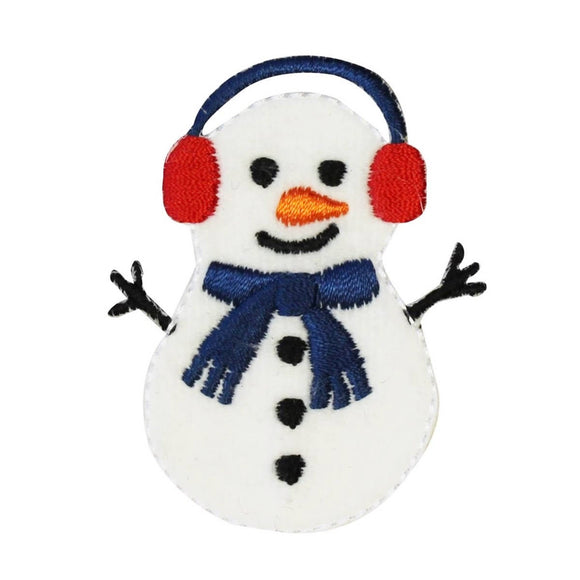ID 8016 Felt Snowman Patch Christmas Winter Snow Embroidered Iron On Applique