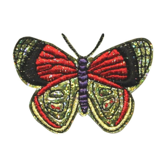 ID 2081 Metallic Butterfly Patch Garden Fairy Insect Embroidered IronOn Applique