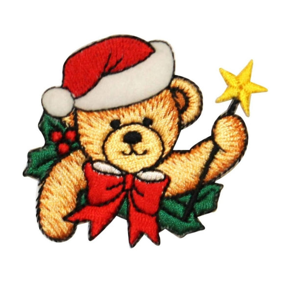 ID 8028 Christmas Teddy Bear Patch Decoration Magic Embroidered Iron On Applique