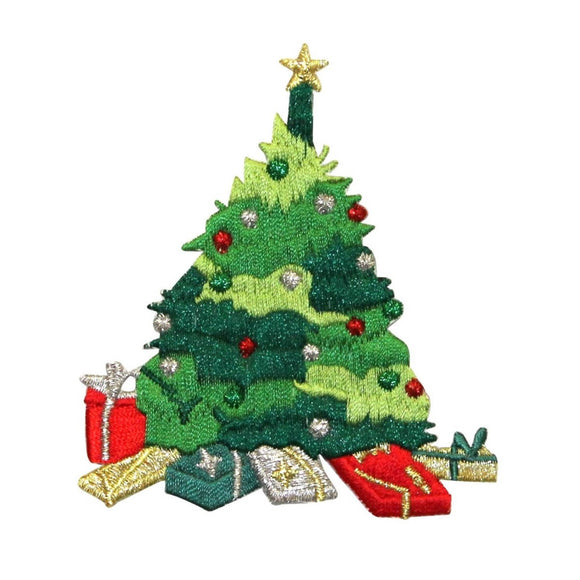 ID 8044 Christmas Tree With Presents Patch Decorate Embroidered Iron On Applique