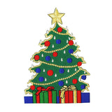 ID 8050 Christmas Tree With Presents Patch Holiday Embroidered Iron On Applique