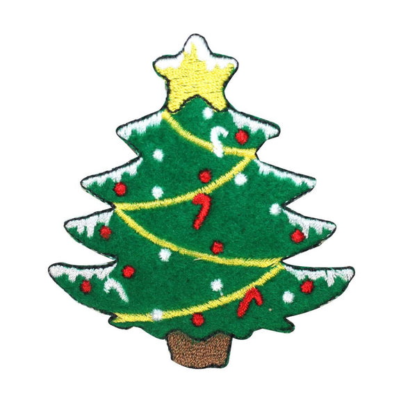 ID 8052 Christmas Tree Felt Patch Holiday Decorate Embroidered Iron On Applique