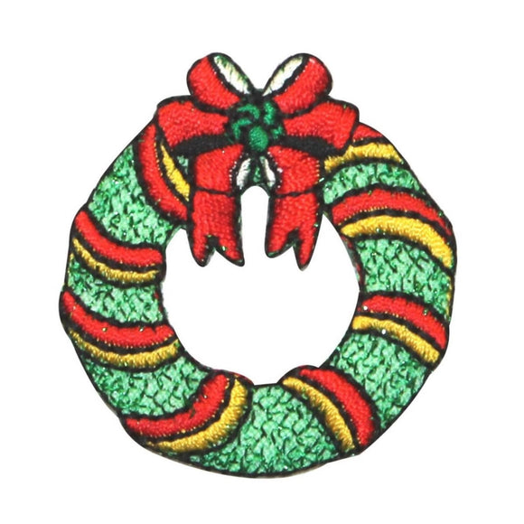 ID 8101 Christmas Wreath Patch Festive Decoration Embroidered Iron On Applique