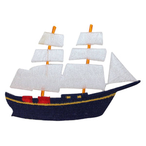 ID 1877 Sailboat Patch Cruise Ship Nautical Toy Embroidered Iron On Applique