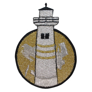 ID 1860 Lighthouse Badge Patch Travel Nautical Embroidered Iron On Applique