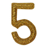 ID 1888 Gold Number 5 Patch Symbol Sign Five Craft Embroidered Iron On Applique