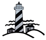 ID 1861Z Lighthouse Scene Patch Travel Nautical Embroidered Iron On Applique