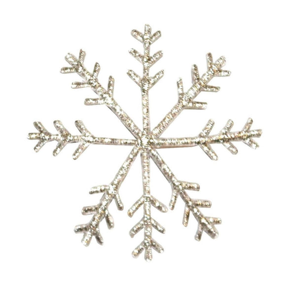 ID 8107 Snowflake Emblem Patch Winter Christmas Ice Embroidered Iron On Applique
