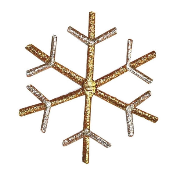 ID 8117A Snowflake Patch Winter Christmas Ice Snow Embroidered Iron On Applique