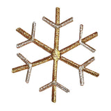 ID 8117A Snowflake Patch Winter Christmas Ice Snow Embroidered Iron On Applique