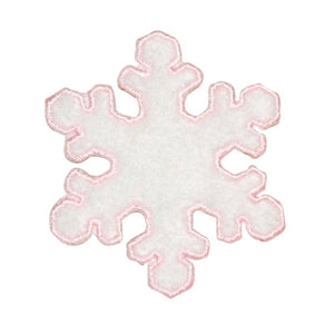 ID 8123 Fuzzy Snowflake Patch Winter Snowflake Ice Embroidered Iron On Applique