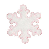 ID 8123 Fuzzy Snowflake Patch Winter Snowflake Ice Embroidered Iron On Applique