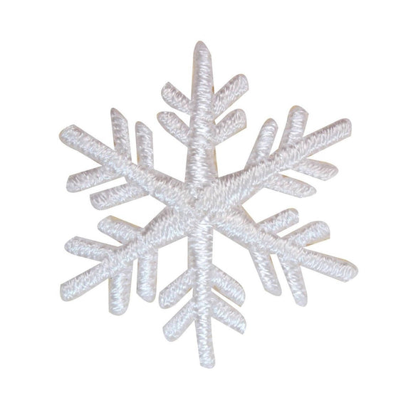 ID 8132 Snowflake Patch Winter Christmas Snow Ice Embroidered Iron On Applique