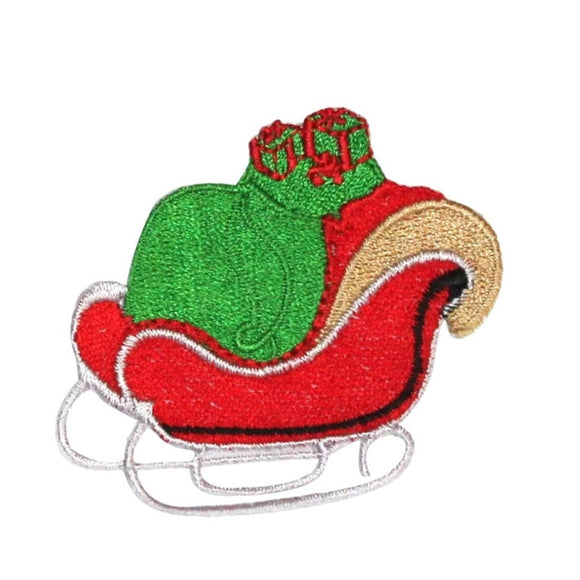 ID 8152B Santa Sleigh Patch Christmas Presents Fly Embroidered Iron On Applique