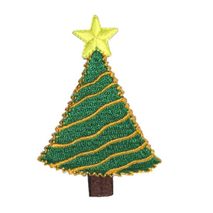 ID 8165B Christmas Tree Patch Holiday Decoration Embroidered Iron On Applique