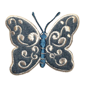 ID 2205 Butterfly Swirl Wing Patch Garden Insect Embroidered Iron On Applique