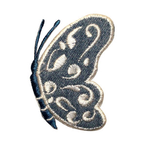 ID 2206 Butterfly Side View Patch Garden Symbol Bug Embroidered Iron On Applique