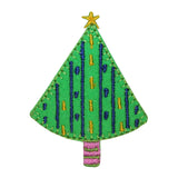 ID 8166B Christmas Tree Craft Patch Decoration Pine Embroidered Iron On Applique