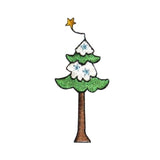 ID 8174B Cartoon Pine Tree Patch Christmas Winter Embroidered Iron On Applique