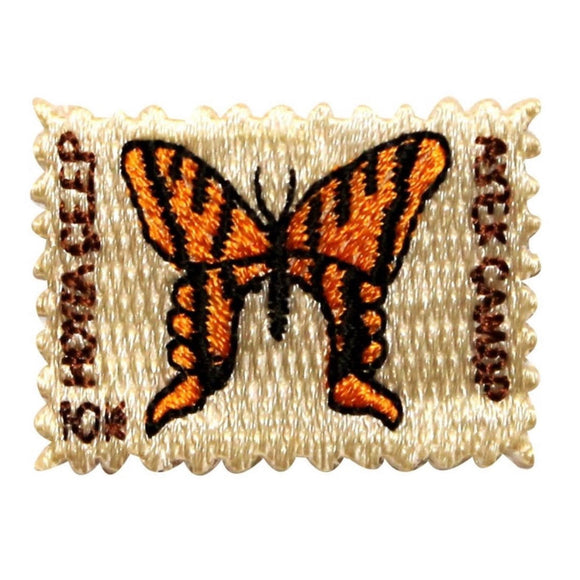 ID 2222 Butterfly Stamp Patch Craft Bug Insect Embroidered Iron On Applique