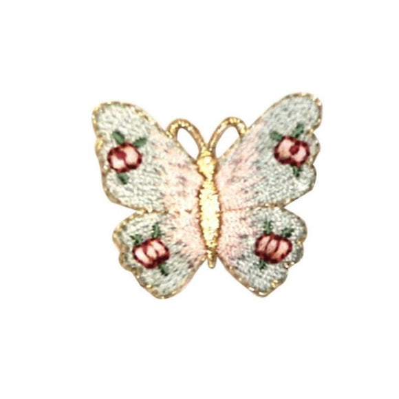 ID 2168A Floral Butterfly Patch Garden Bug Craft Embroidered Iron On Applique