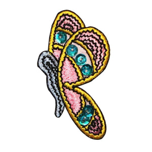 ID 2289 Butterfly Sequin Wing Patch Fairy Insect Embroidered Iron On Applique