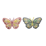 ID 2298AB Set of 2 Colorful Butterfly Patch Fairy Embroidered Iron On Applique