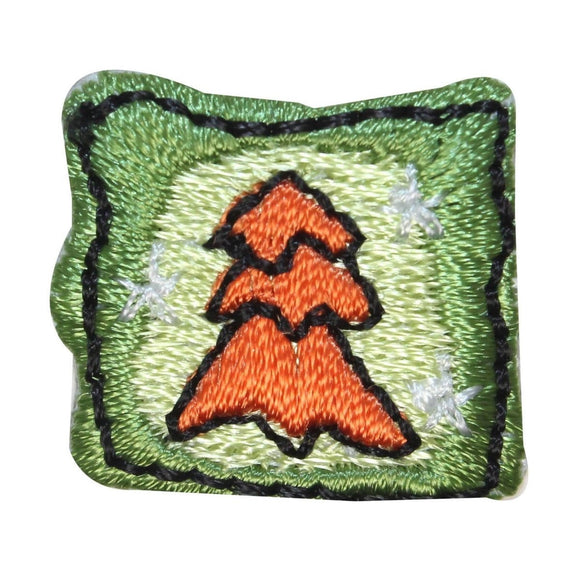 ID 8222 Lot of 3 Christmas Tree Badge Patch Pine Embroidered Iron On Applique