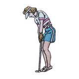 ID 1540 Lady Putting Patch Woman Golf Putt Sport Embroidered Iron On Applique
