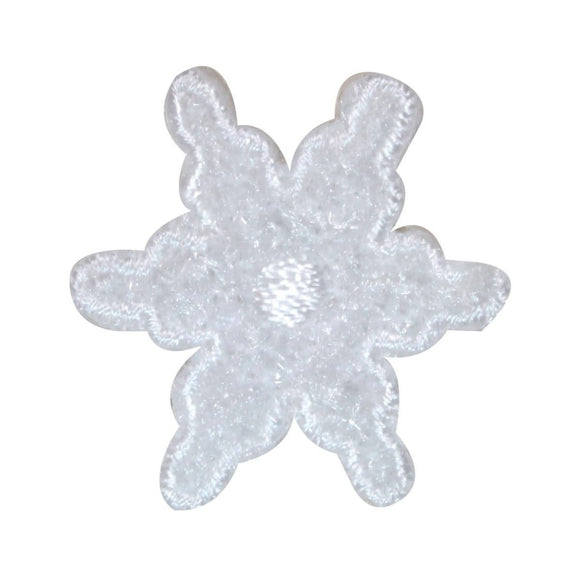 ID 8227 Lot of 3 Fuzzy Snowflake Patch Winter Snow Craft Felt Iron On Applique