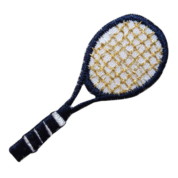 ID 1558 Tennis Racket Patch Blue Racquet Sports Embroidered Iron On Applique