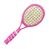ID 1559 Tennis Racket Patch Pink Racquet Sports Embroidered Iron On Applique