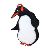 ID 8228A Penguin With Earmuffs Patch Winter Bird Embroidered Iron On Applique