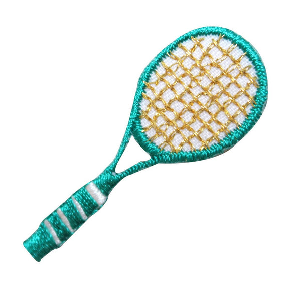 ID 1561 Tennis Racket Patch Green Racquet Sports Embroidered Iron On Applique