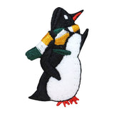 ID 8228B Penguin With Scarf Patch Winter Snow Bird Embroidered Iron On Applique