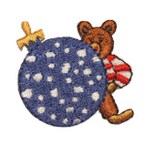 ID 8244 Teddy Bear Ornament Patch Christmas Holiday Embroidered Iron On Applique