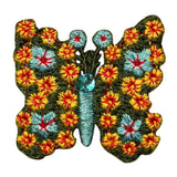 ID 2191 Floral Sequin Butterfly Patch Garden Insect Embroidered Iron On Applique