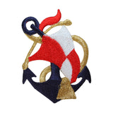 ID 2608 Nautical Anchor With Sails Patch Boat Ship Embroidered Iron On Applique