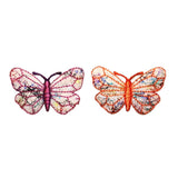 ID 2310AB Set of 2 Speckled Wing Butterfly Patches Embroidered Iron On Applique