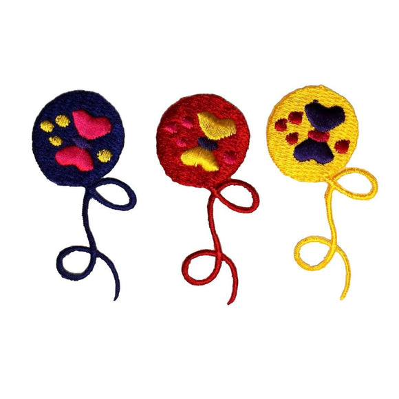 ID 2314ABC Set of 3 Butterfly Yarn Ball Patches Embroidered Iron On Applique