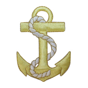 ID 2631 Anchor On Rope Patch Nautical Boat Marine Embroidered Iron On Applique