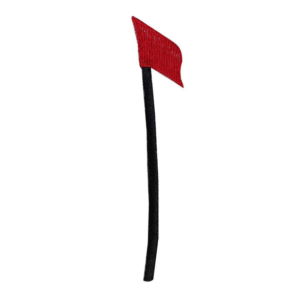 ID 1591B Golf Flag Patch Red Stop Hole Flags Embroidered Iron On Applique
