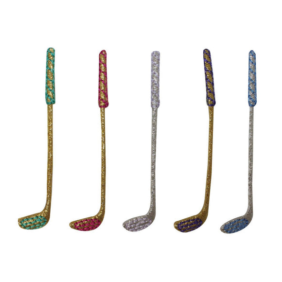 ID 1594A-E Set of 5 Golf Club Patches Golfing Driver Embroidered IronOn Applique