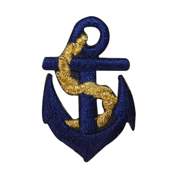 ID 2683 Navy Anchor Patch Boating Symbol Sail Boat Embroidered Iron On Applique